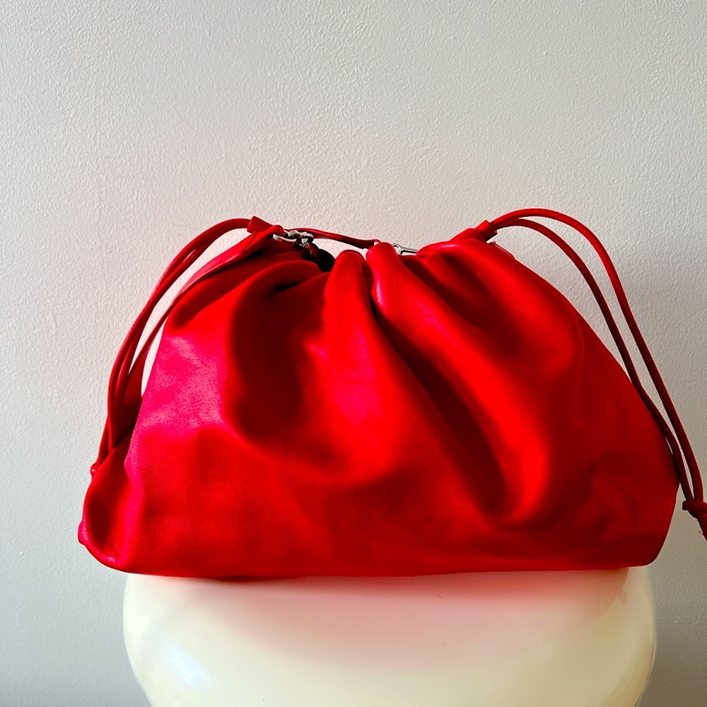 COS Drawstring Leather Clutch Bag